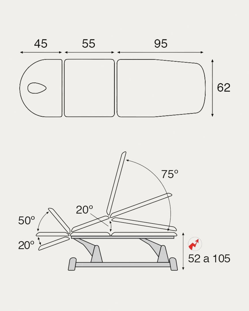 Camilla eléctrica Ecopostural C5921 3 cuerpos