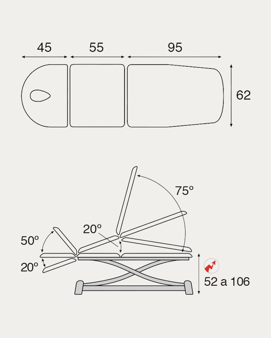 Camilla fisioterapia C7921 eléctrica Ecopostural