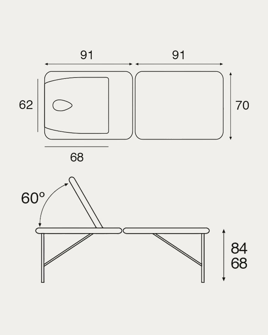 Camilla aluminio C3414 plegable Ecopostural