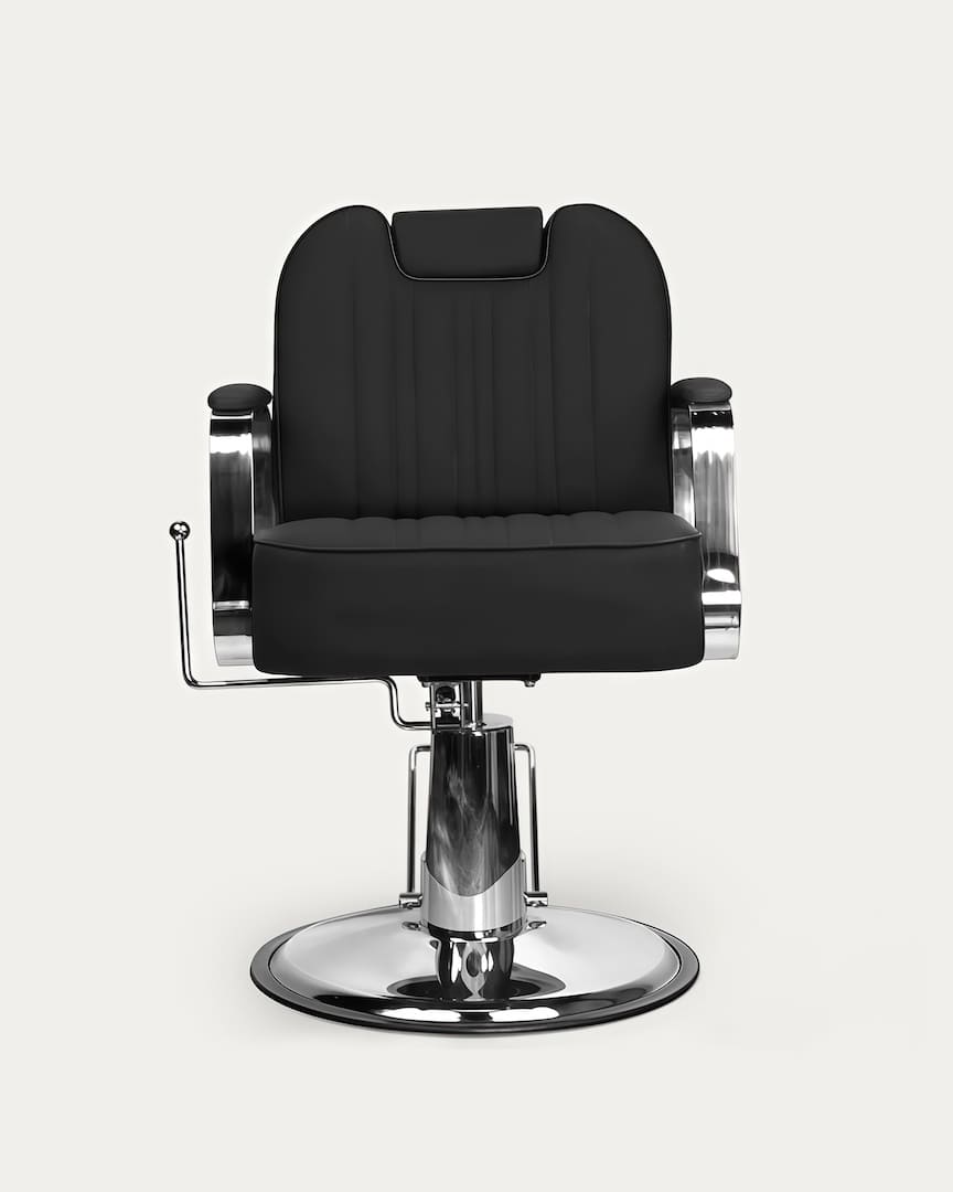 Silla Rufo de barbería negra Gabbiano