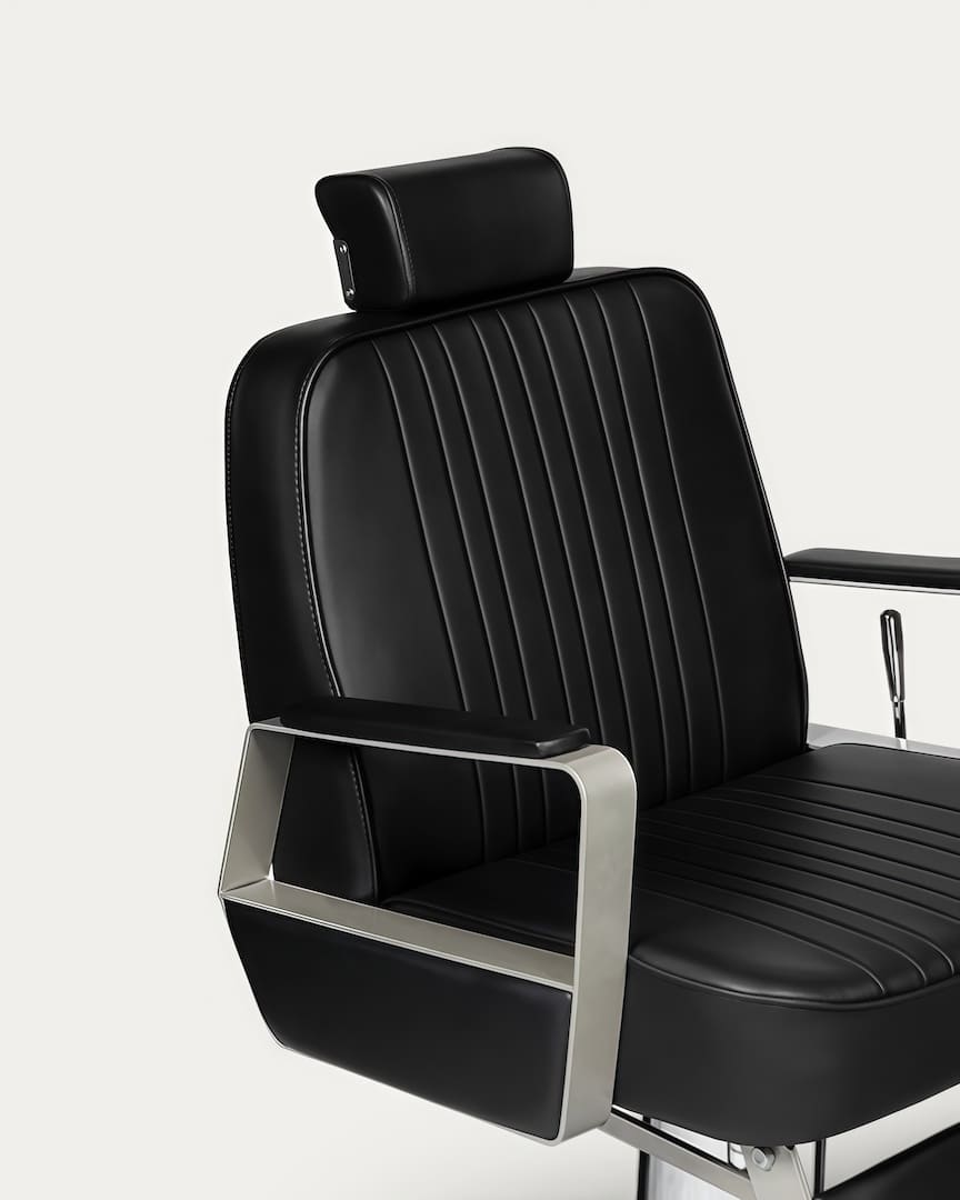 Silla de barbero negra Tina