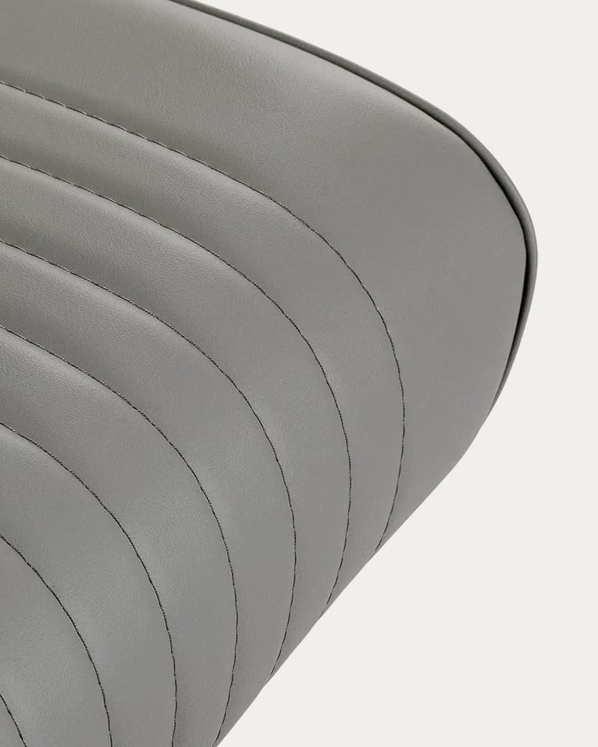 Sillón barbero gris cromado Visionerio Gabbiano asiento