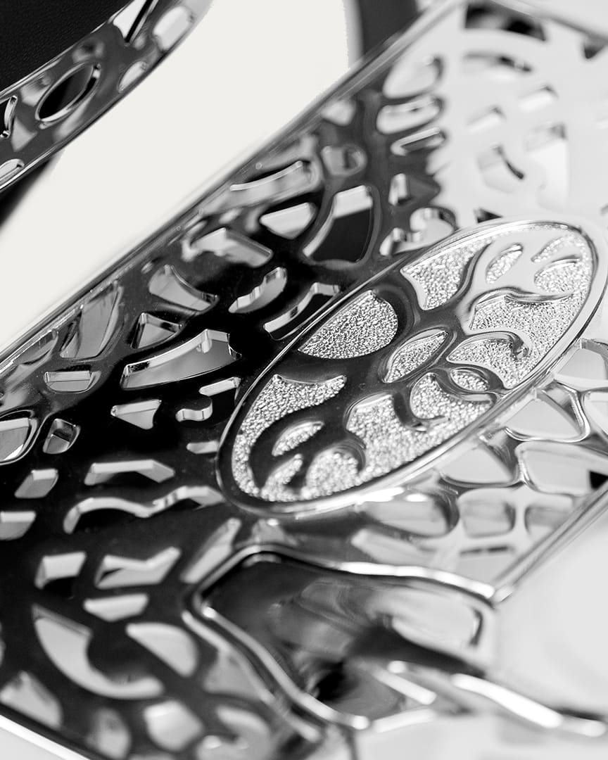 Sillón de barbería Mack Dduueett cromado negro