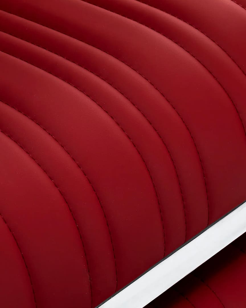 Sillón de barbería rojo Elias Gabbiano asiento