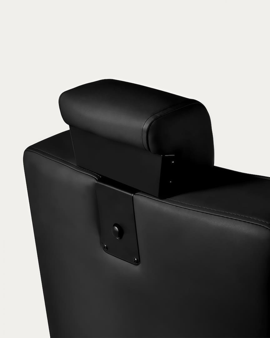 Sillón peluquero negro con líneas Visionerio Gabbiano respaldo