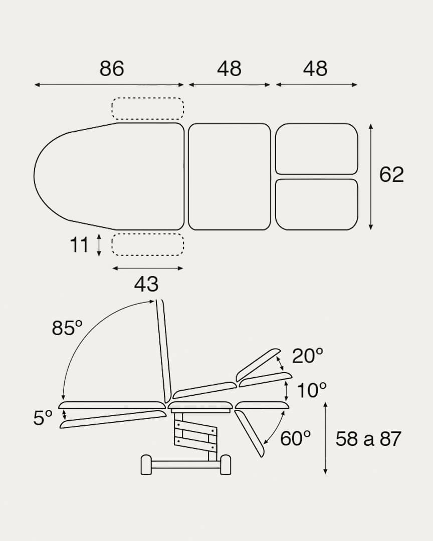 Sillón podológico C3773 hidráulico Ecopostural