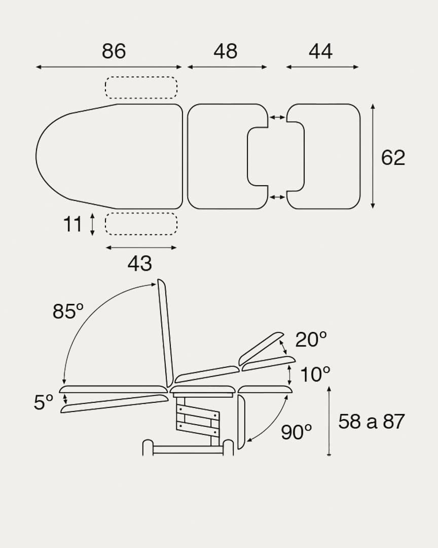 Sillón ginecológico C3774 hidráulico Ecopostural