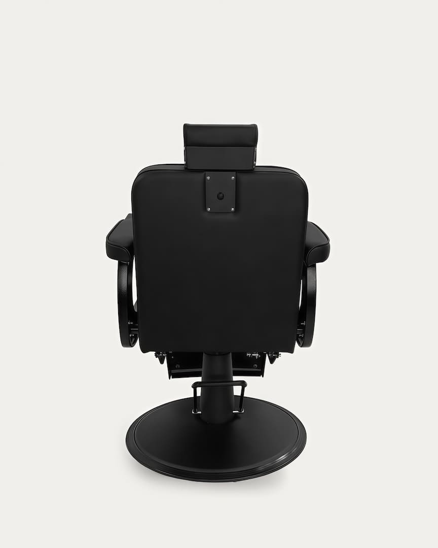 Sillón peluquero tapicería negra barato Pantera