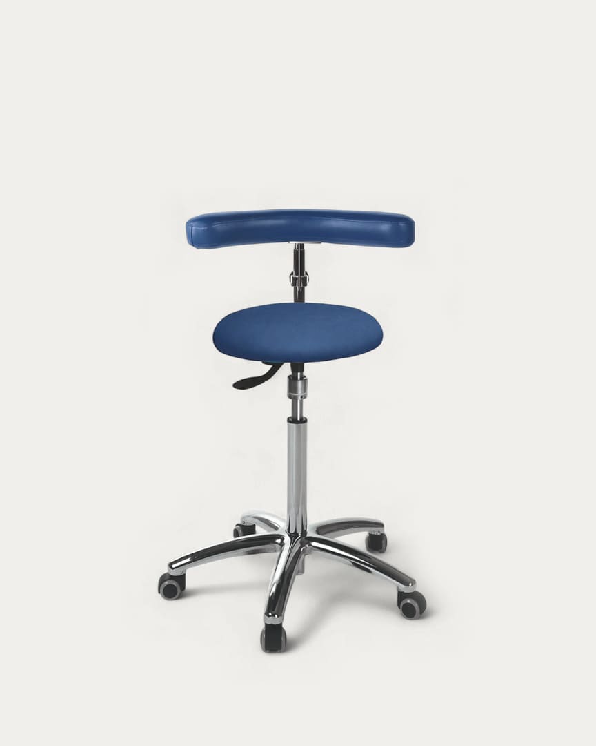 Taburete con apoyabrazos circular Ecopostural S5623