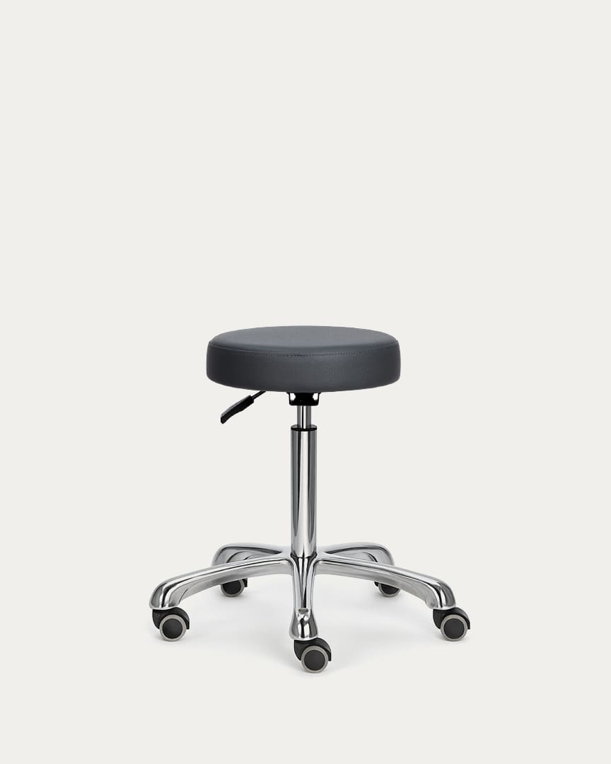 Taburete sin respaldo circular gris antracita Beta de Mirplay