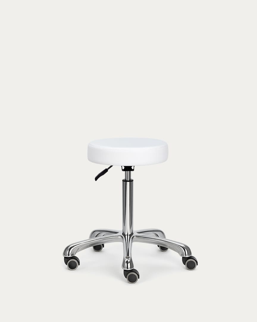 Taburete sin respaldo circular blanco Beta de la marca Mirplay