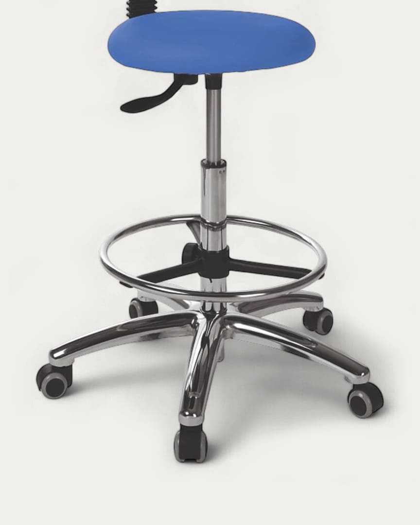 Taburete con respaldo aro reposapies S5609 Ecopostural