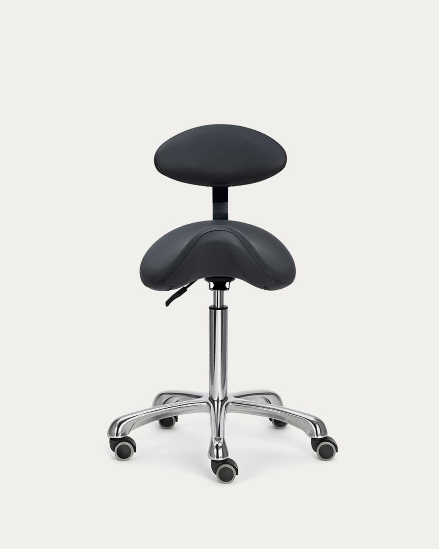 Taburete con respaldo tipo pony antracita Alpha Plus de Mirplay