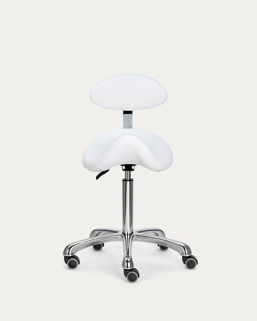 Taburete pony con respaldo blanco Alpha Plus de la marca Mirplay