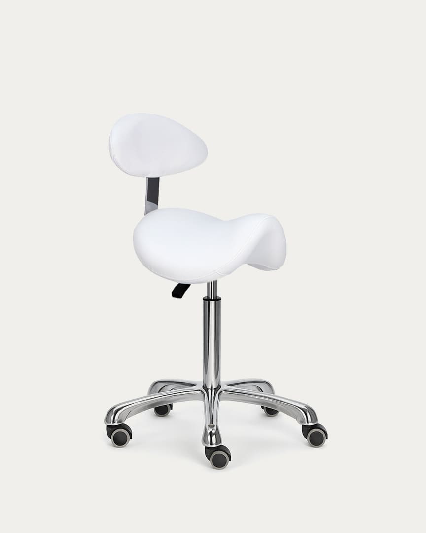 Taburete pony con respaldo Alpha Plus de la marca Mirplay color blanco