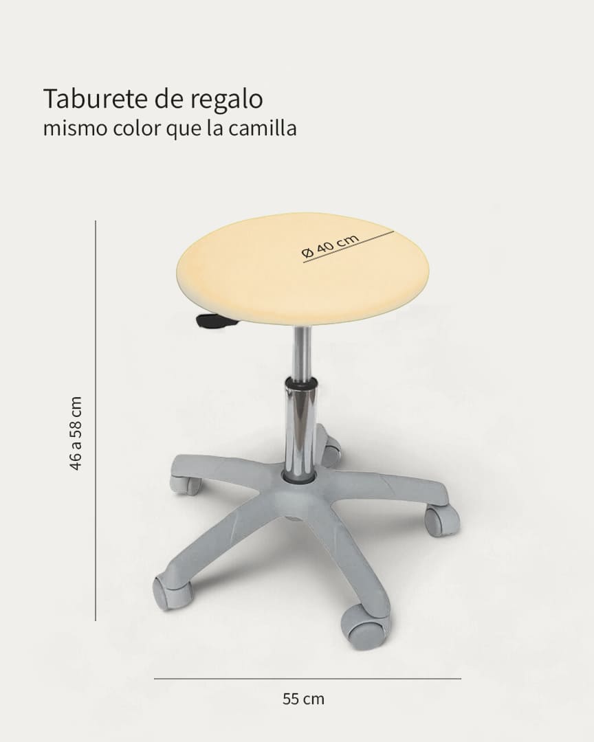 Taburete clínica sin respaldo Ecopostural S2611 crema