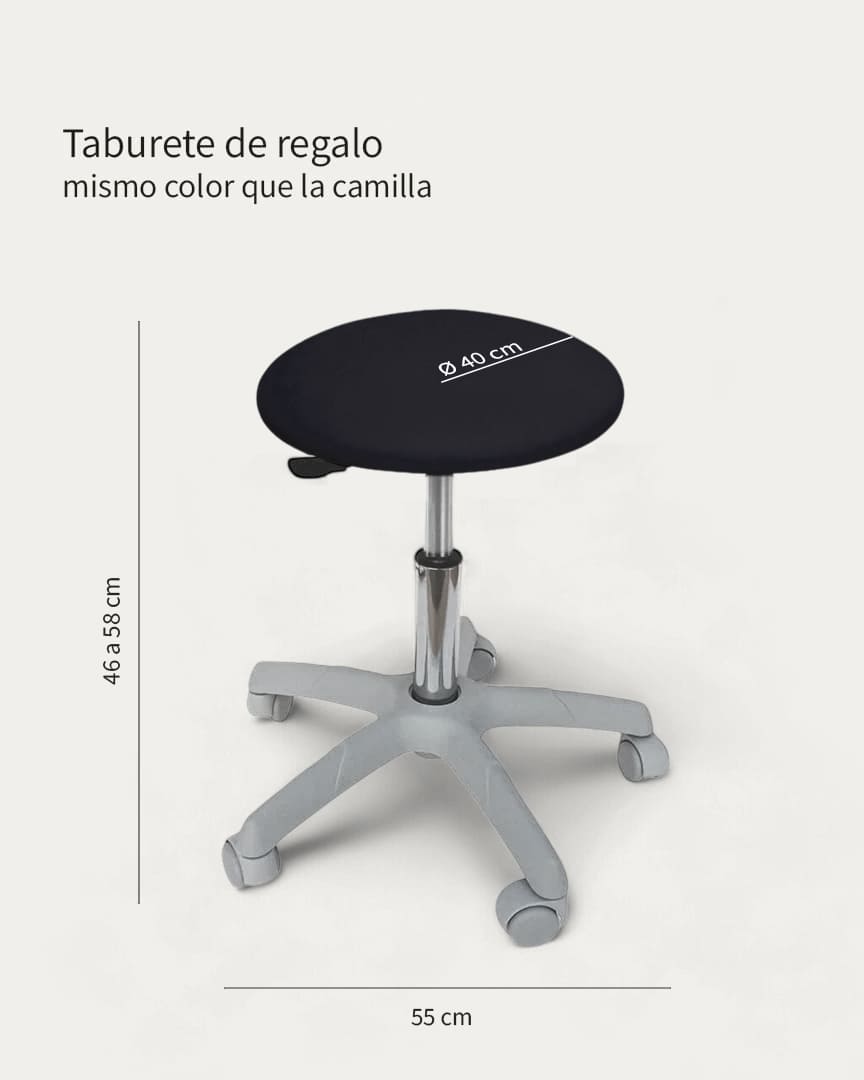 Taburete sin respaldo Ecopostural negro regalo