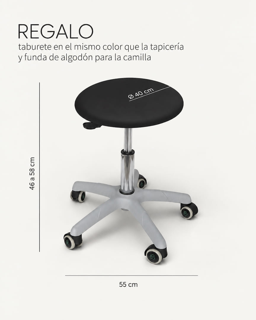 Taburete sin respaldo Ecopostural negro regalo