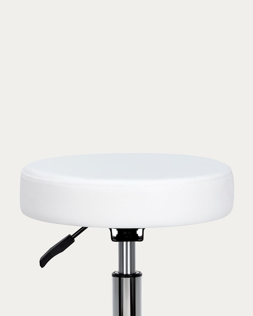 Taburete sin respaldo circular blanco Beta de Mirplay