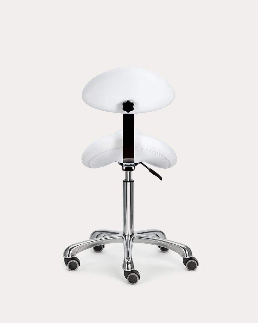 Taburete pony con respaldo blanco Alpha Plus de Mirplay