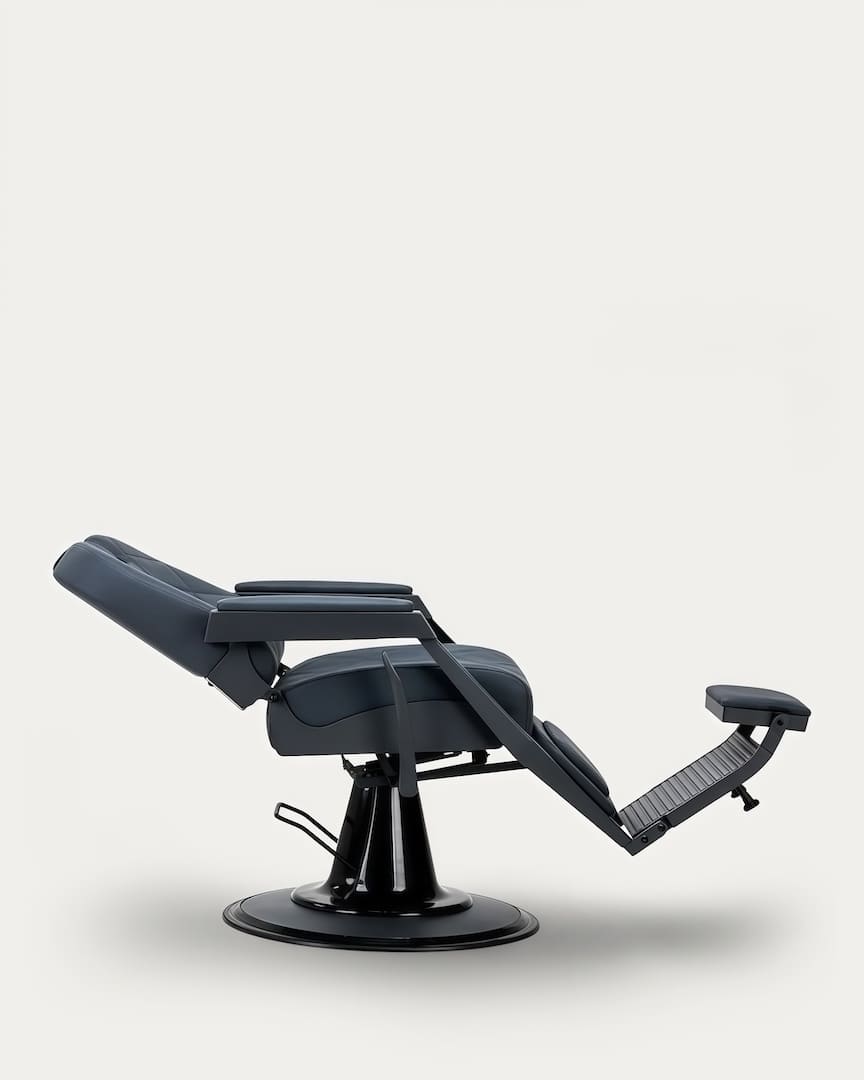 Sillón barber azul con base grafito Bruno Gabbiano