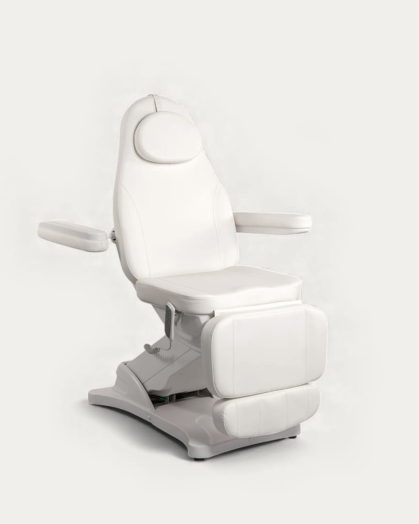 Camilla de estética Aura Weelko blanca de 3 motores