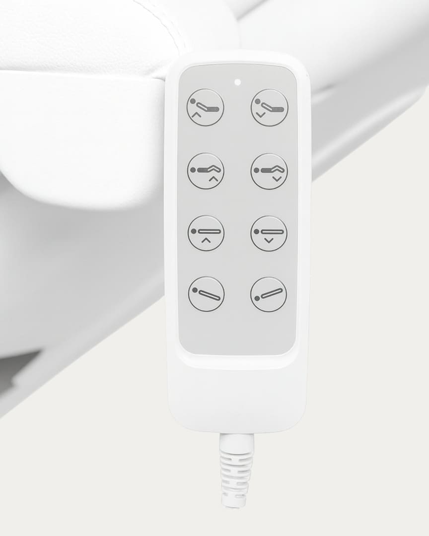 Camilla estética Bellum eléctrica 4 motores Weelko blanca mando