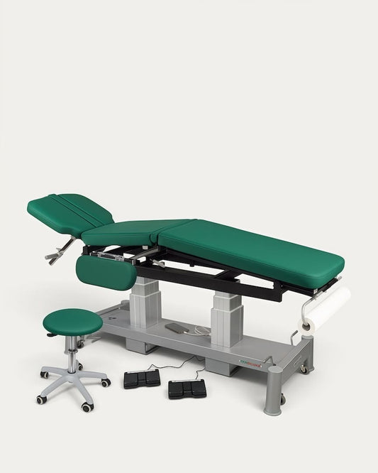 Camilla eléctrica Ecopostural con reposabrazos 2 cuerpos C6890 osteopatía