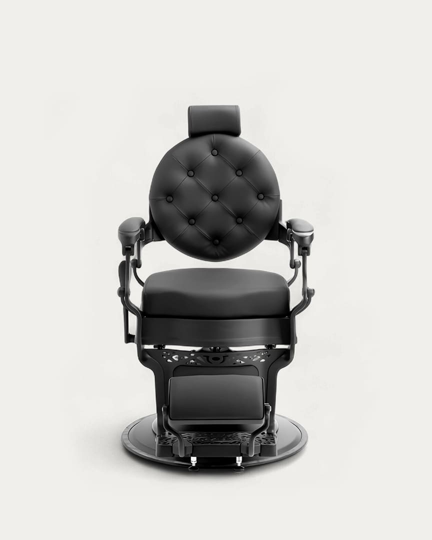 Sillón barbería Mae Black con base y tapicería negra de Dduueett