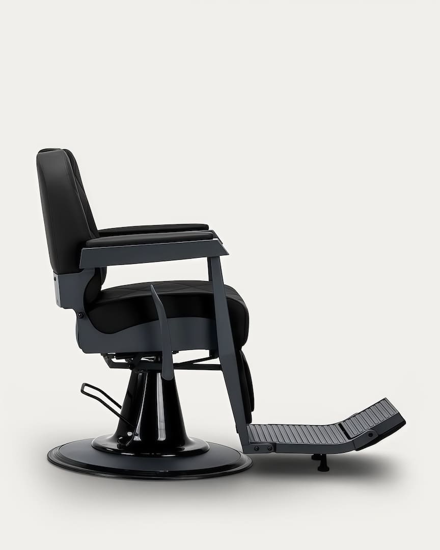 Sillón barbería negro y gris grafito Bruno Gabbiano