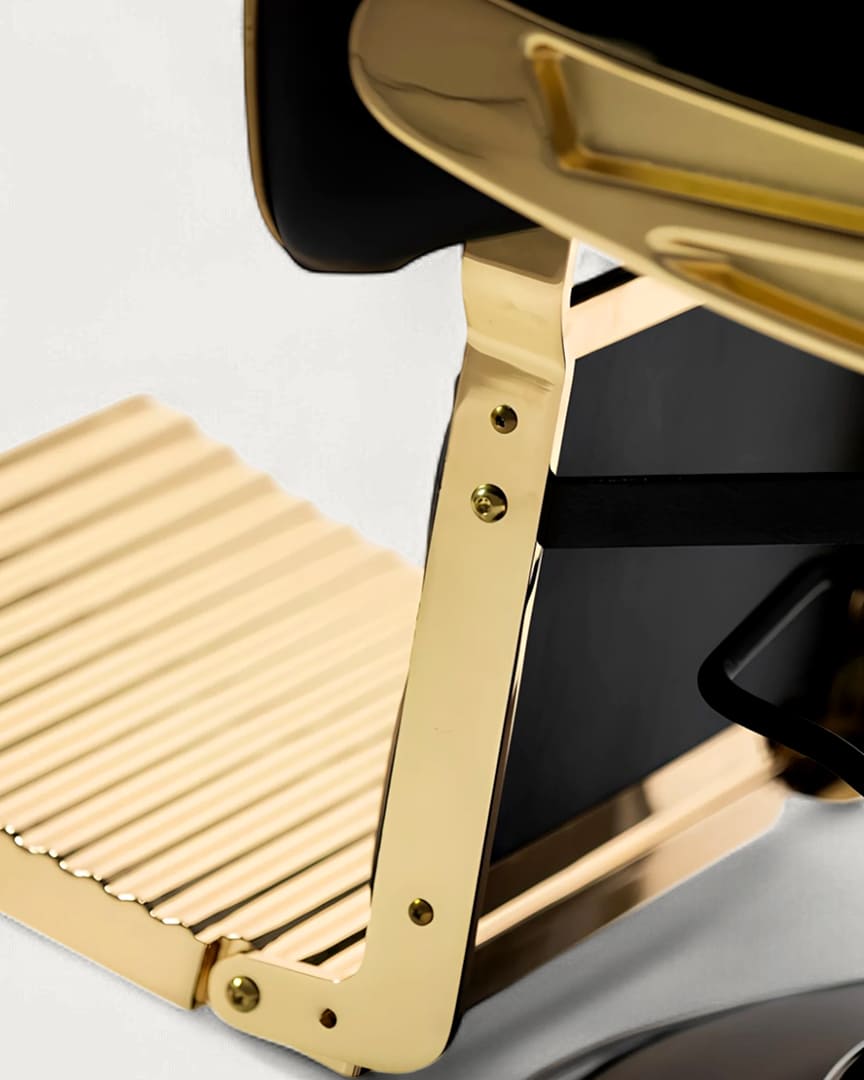 Sillón de barbero Gon gold con tapicería negra de la marca Dduueett