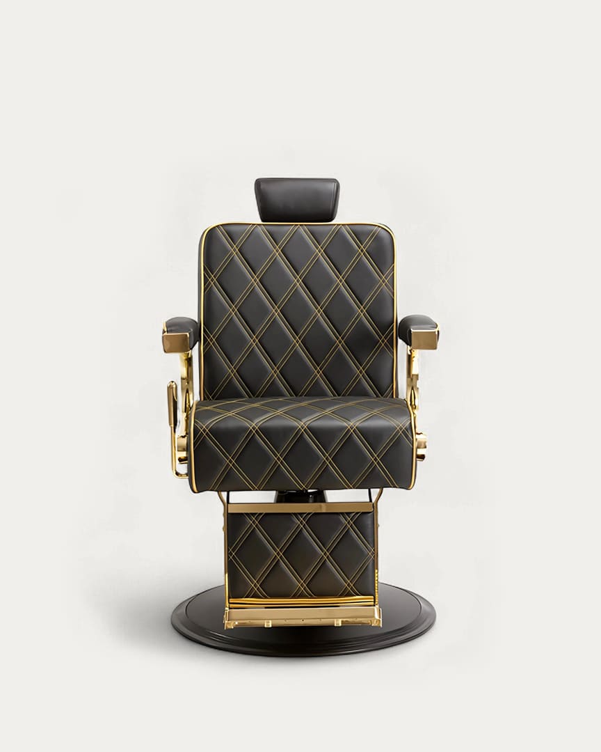Gon Dduueett sillón de barbería Gold con tapicería negra