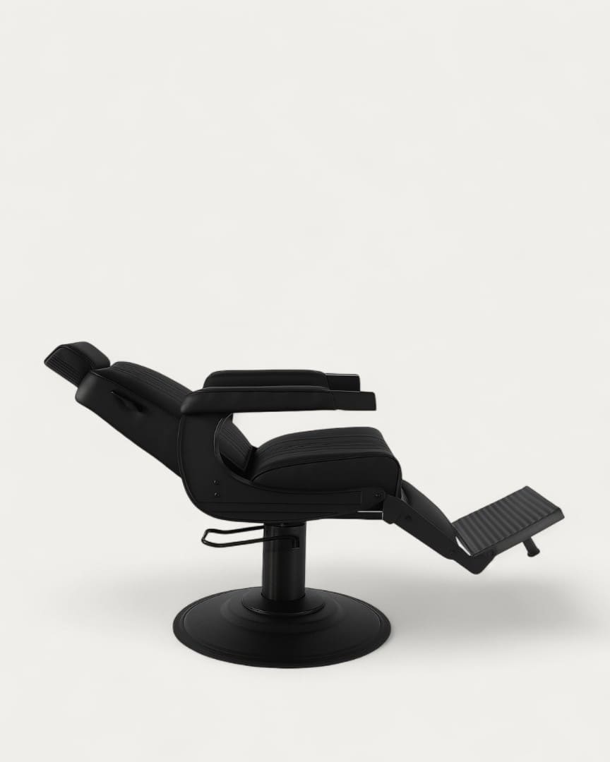 Sillón peluquero Lever tapicería negra de MUDI