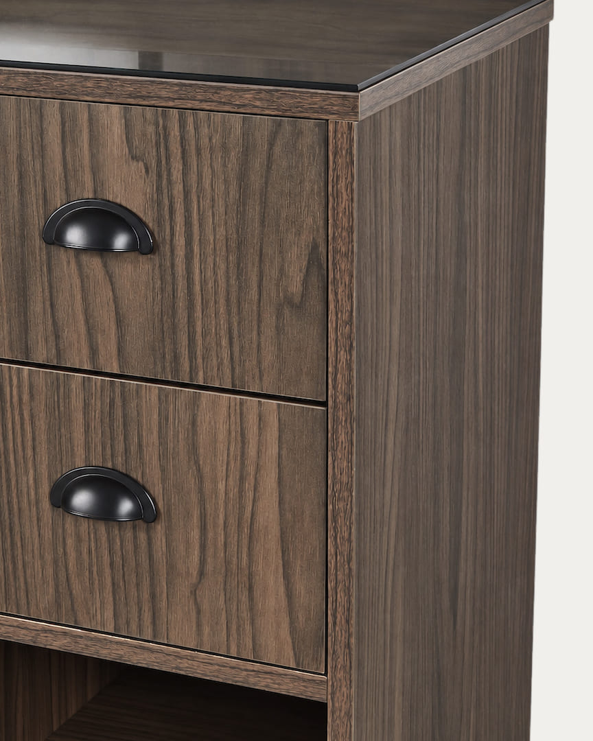 Tocador de barbero madera oscura OKE 3 B de la marca Mirplay cajones