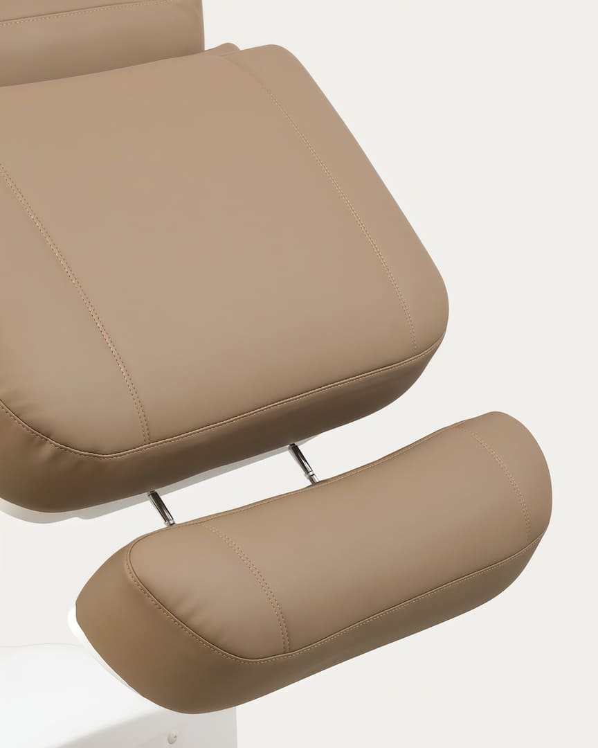 Ricle sillón estética eléctrico beige 4 motores Weelko reposapiés