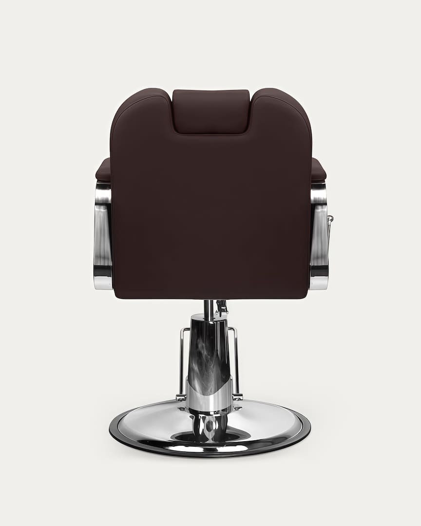 Silla de barbero marrón Rufo Gabbiano vista posterior
