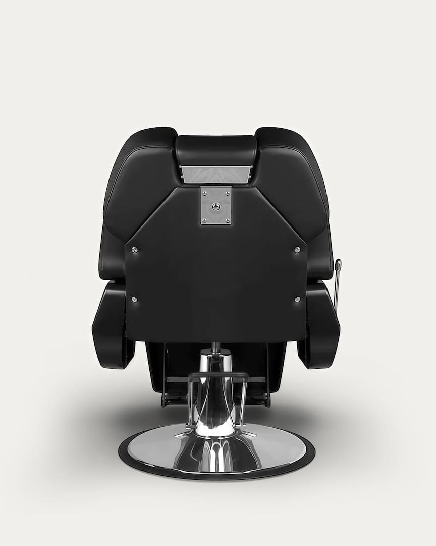 Silla de barbero negra New York Hair System respaldo