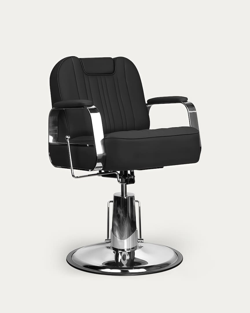 Silla de barbería negra Rufo Gabbiano