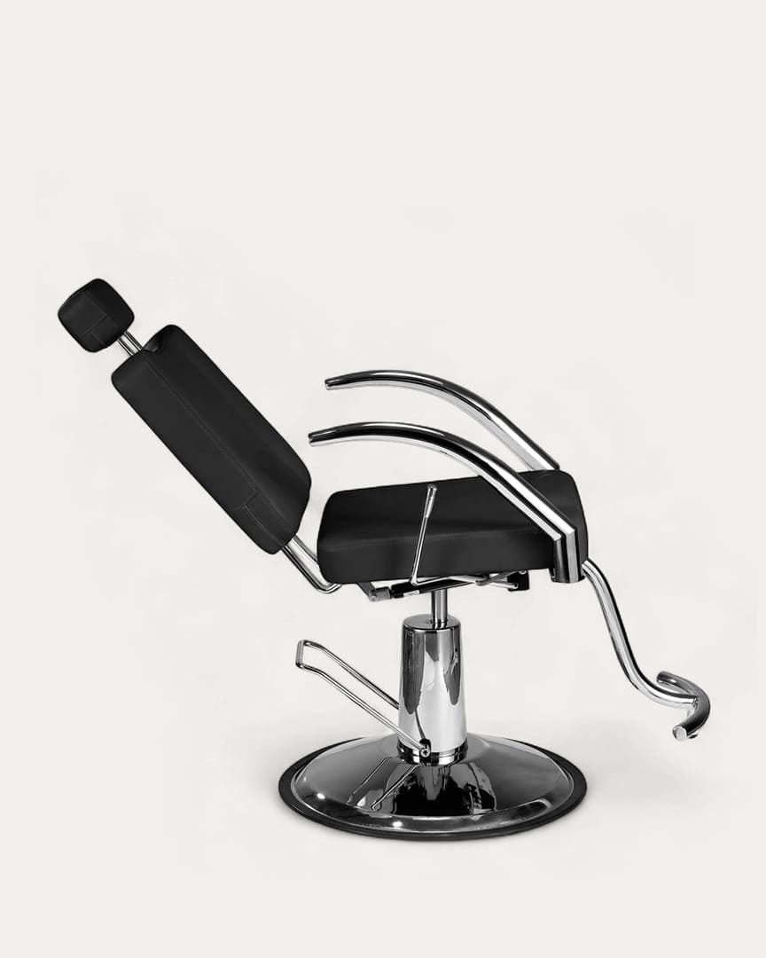 Silla de barbería Silvia tapicería negra de Mirplay