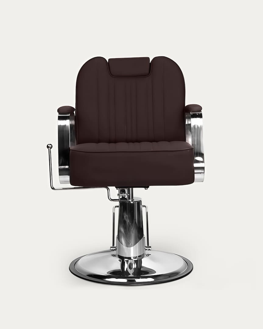 Silla marrón de barbero Rufo Gabbiano