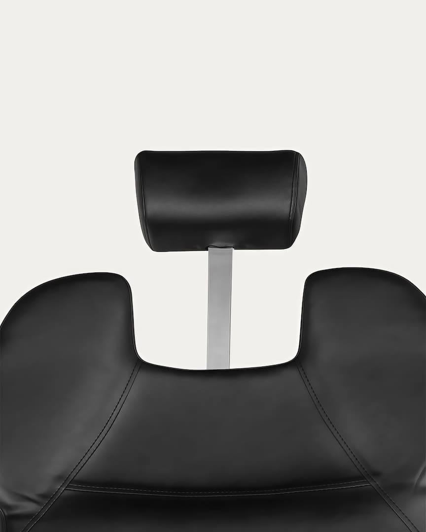 Silla de barbero negra New York Hair System cabezal extensible