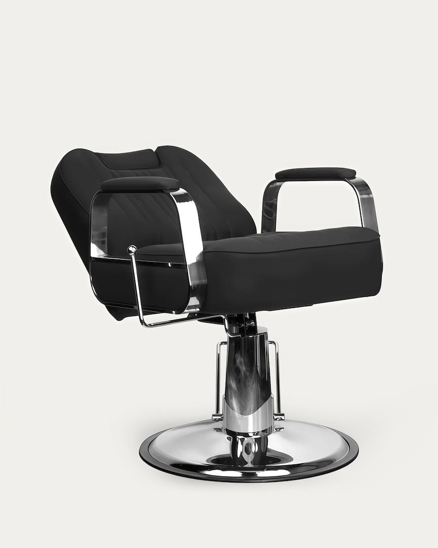 Silla de barbería negra Gabbiano Rufo