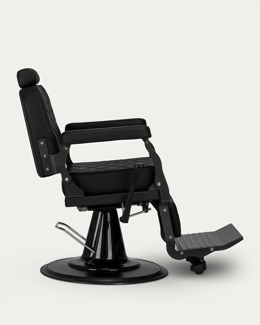 Silla de peluquero tapicería negra Carlos Extra Gabbiano