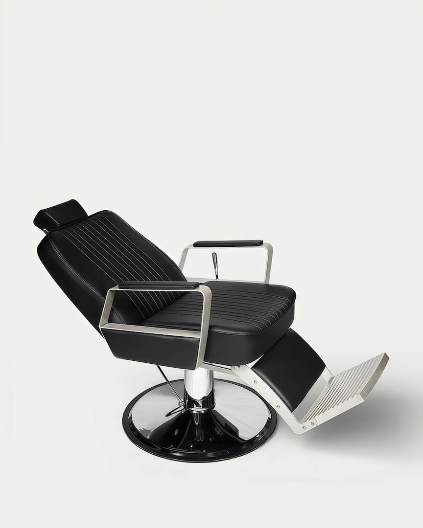 Silla negra de barbero Tina