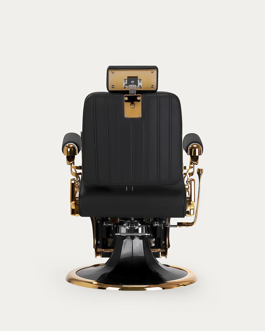 Sillón de barbero dorado y negro Gabbiano