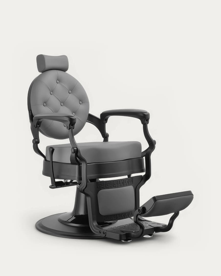 Sillón barbero Buzz Black gris MUDI