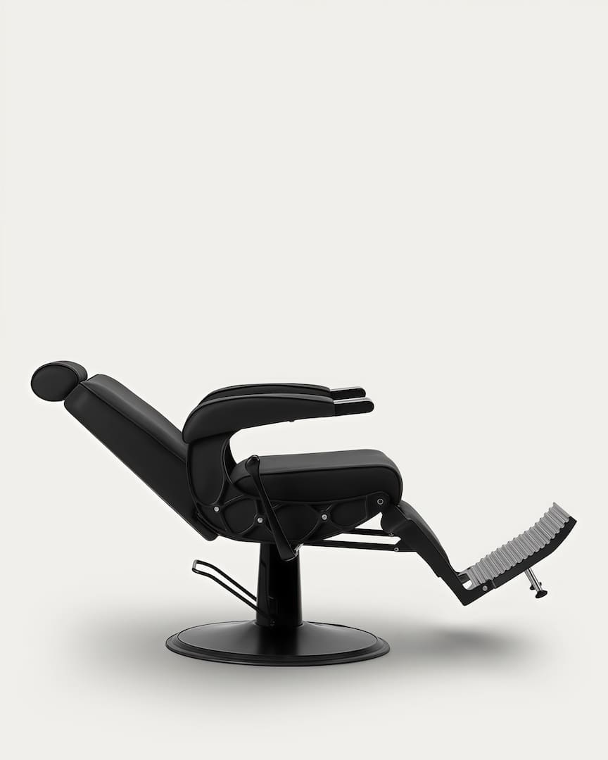 Sillón de barbería negro Continental Gabbiano