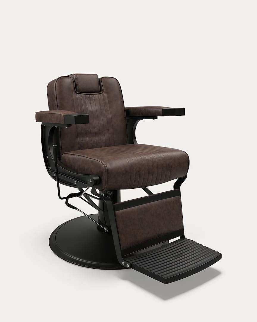 Sillón barbería marrón efecto desgastado Tara