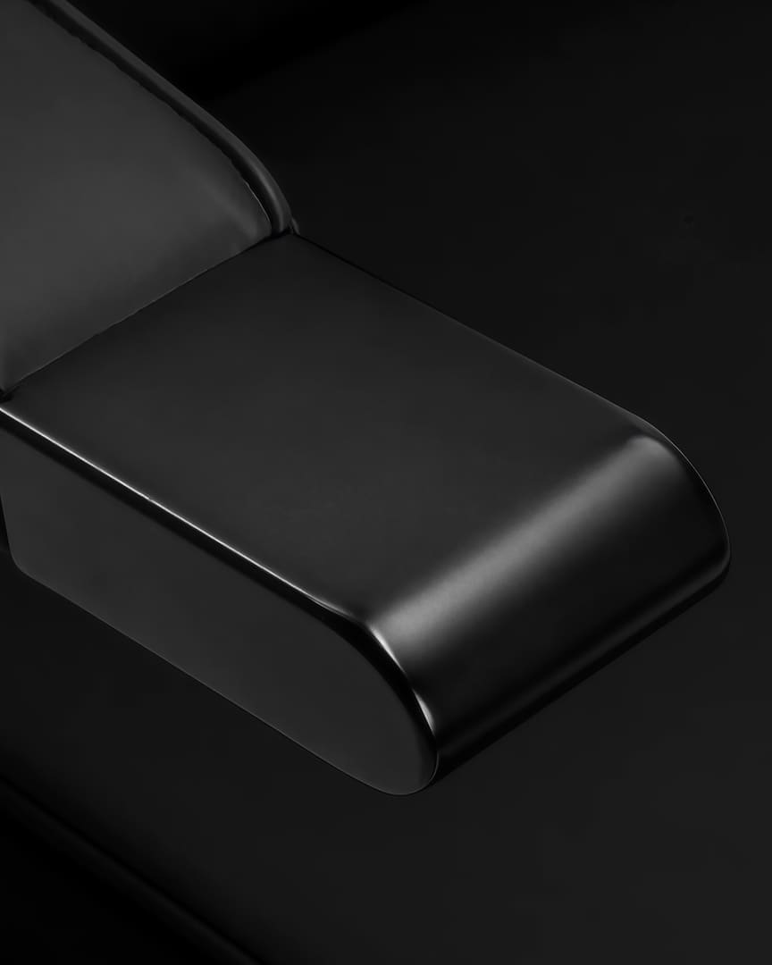 Sillón barbería con tapicería negra Continental Gabbiano reposabrazos