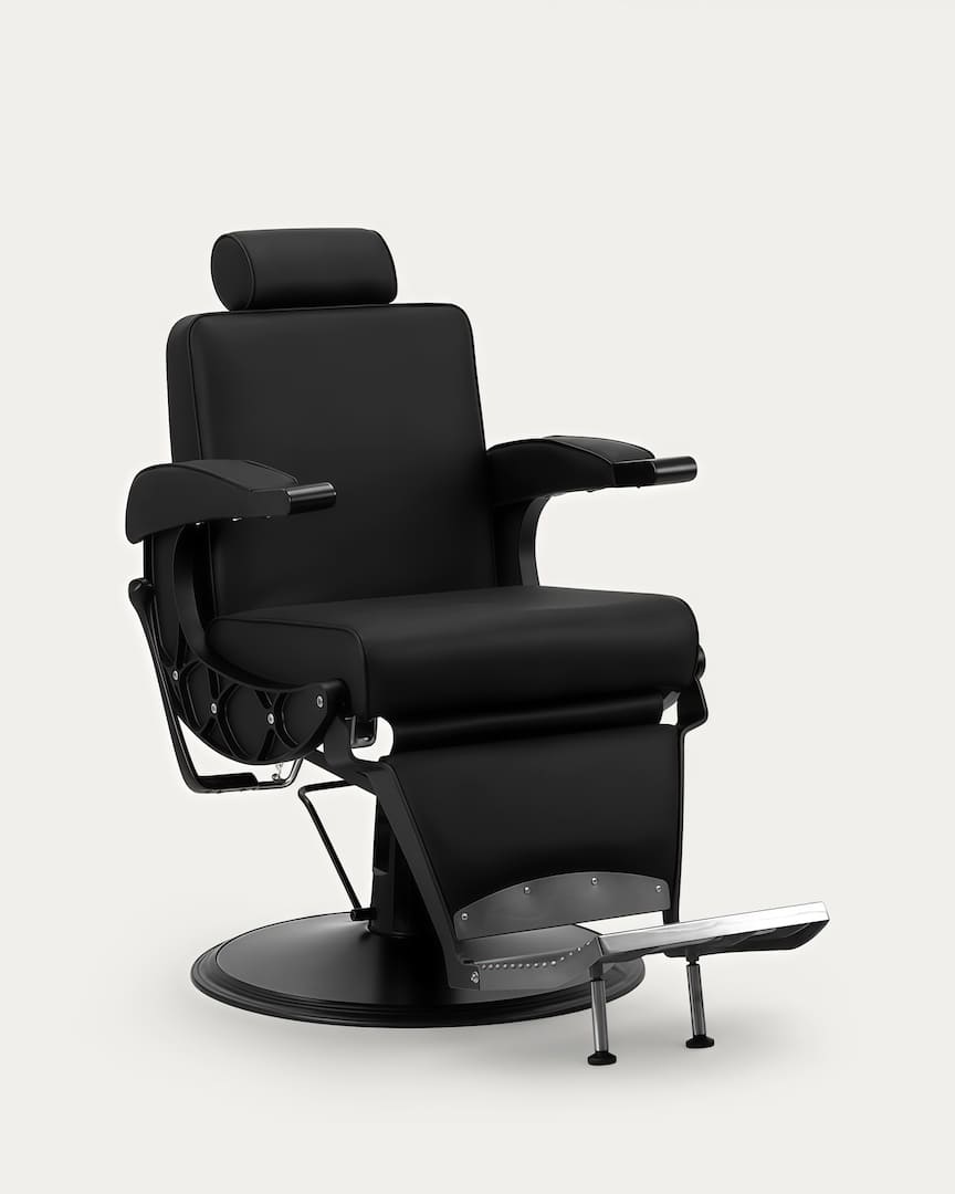 Sillón barbería negro Continental Gabbiano